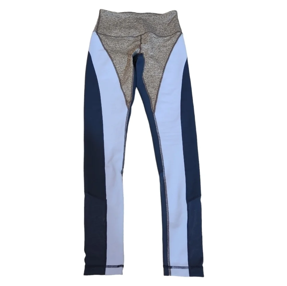 Zella NWOT Women's Colorblock Gray and Blue Workout Yoga Leggings, Small - Picture 1 of 12